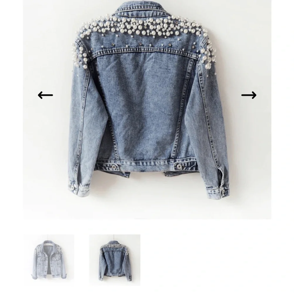 Pearl Embellished Denim Jacket - Picture 5 of 6